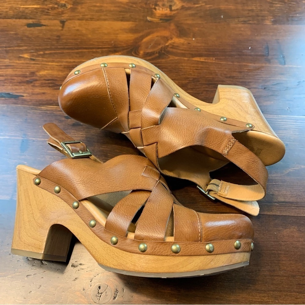 Korks Wynne vegan leather Platform Clog Sandal in Tan size 8 - Picture 6 of 15